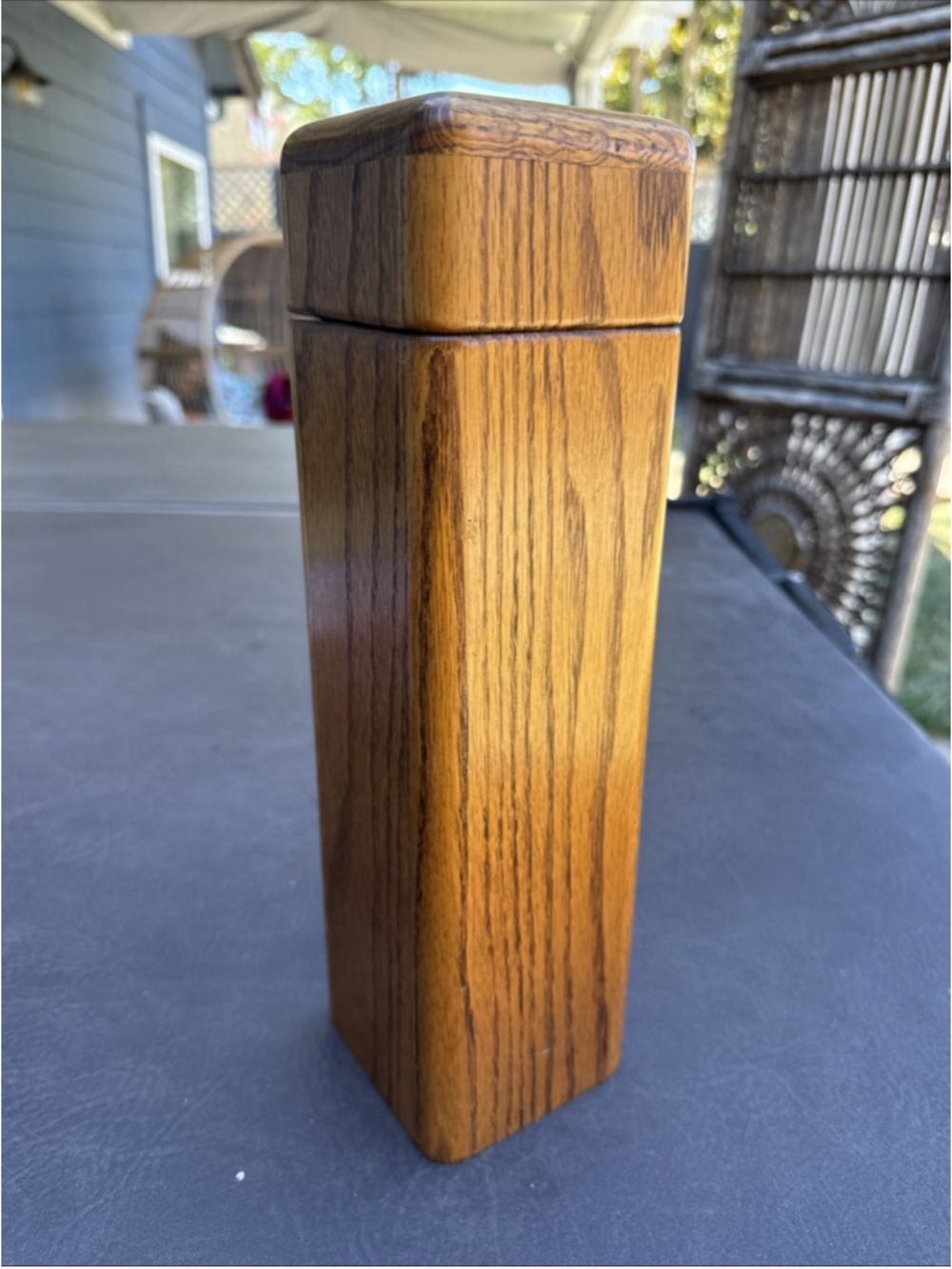 Vintage 1950’s Fireplace matches Holder Strike Mid Century Wood